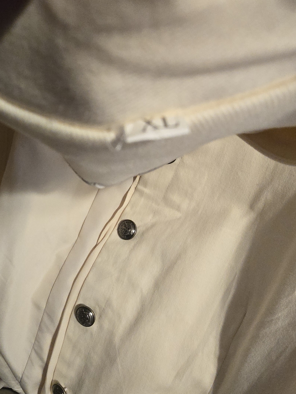 Cream Ruffled Hem Women's Jacket - Picture 4 of 4